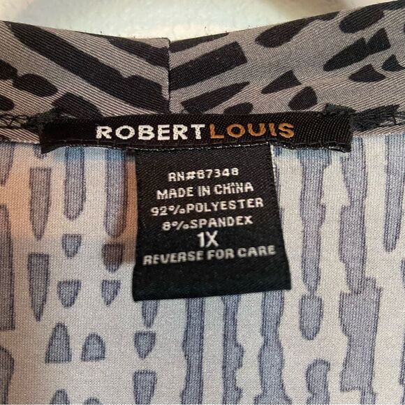 Robert Louis Black & Gray Open Cardigan 1X.  B38 - Picture 4 of 4